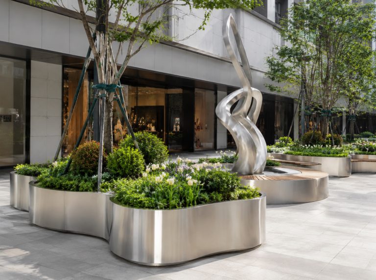 井研县不锈钢景观雕塑与金属花箱